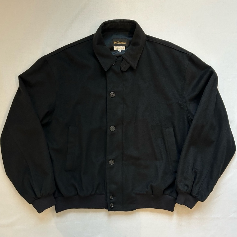 Majer Brand Tuttle Golf Collection 100% Cashmere Bomber Jacket Black Medium